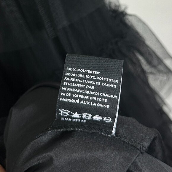 BETSY & ADAM Tiered Ruffle Tulle Gown in Black Size US 4 - Picture 9 of 13